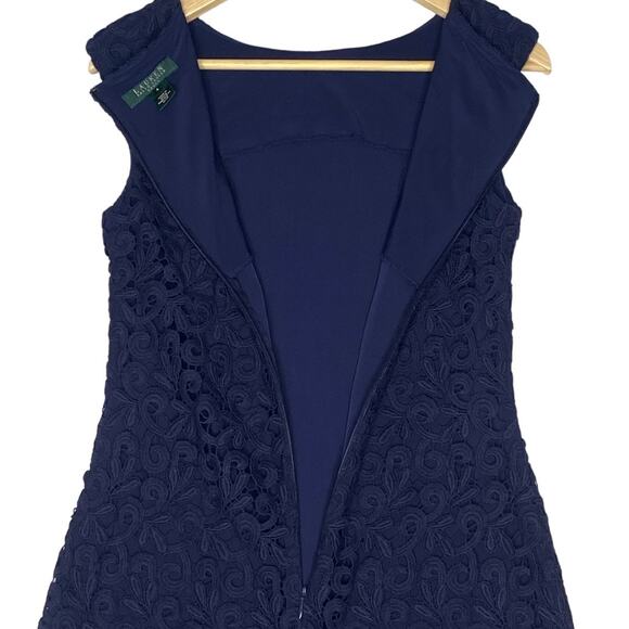 Ralph Lauren Lace Sheath Dress Womens 4 Retro Minimalist Corpcore Office Siren‎ - Picture 4 of 11